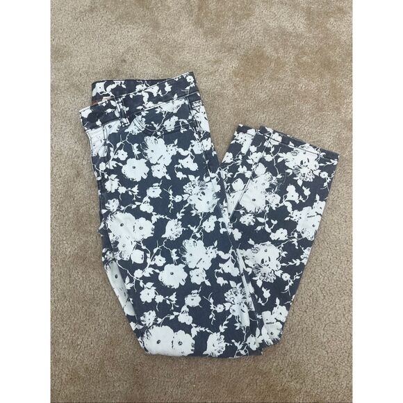 Tory Burch Denim - Tory Burch Floral Print Skinny Jeans Women’s Size 26 Blue White Cotton